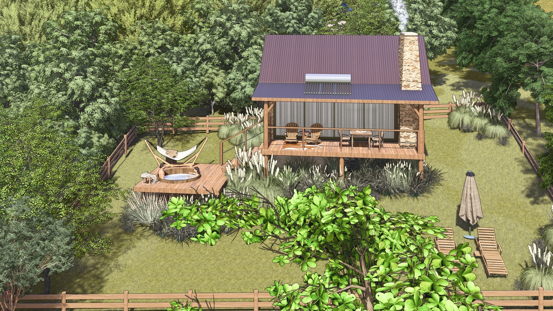Cuesta Ranch - cabana de hospedagem 03 Cabana de hospedagem 03 do projeto Cuesta Ranch da LEIVA Arquitetura Rural