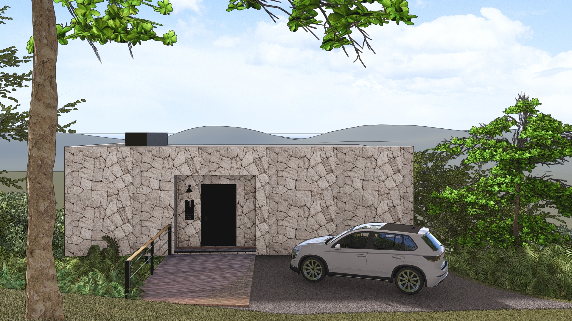 Wineyard Villa - entrada das cabanas Entrada das cabanas de hospedagem do projeto Wineyard Villa da LEIVA Arquitetura Rural