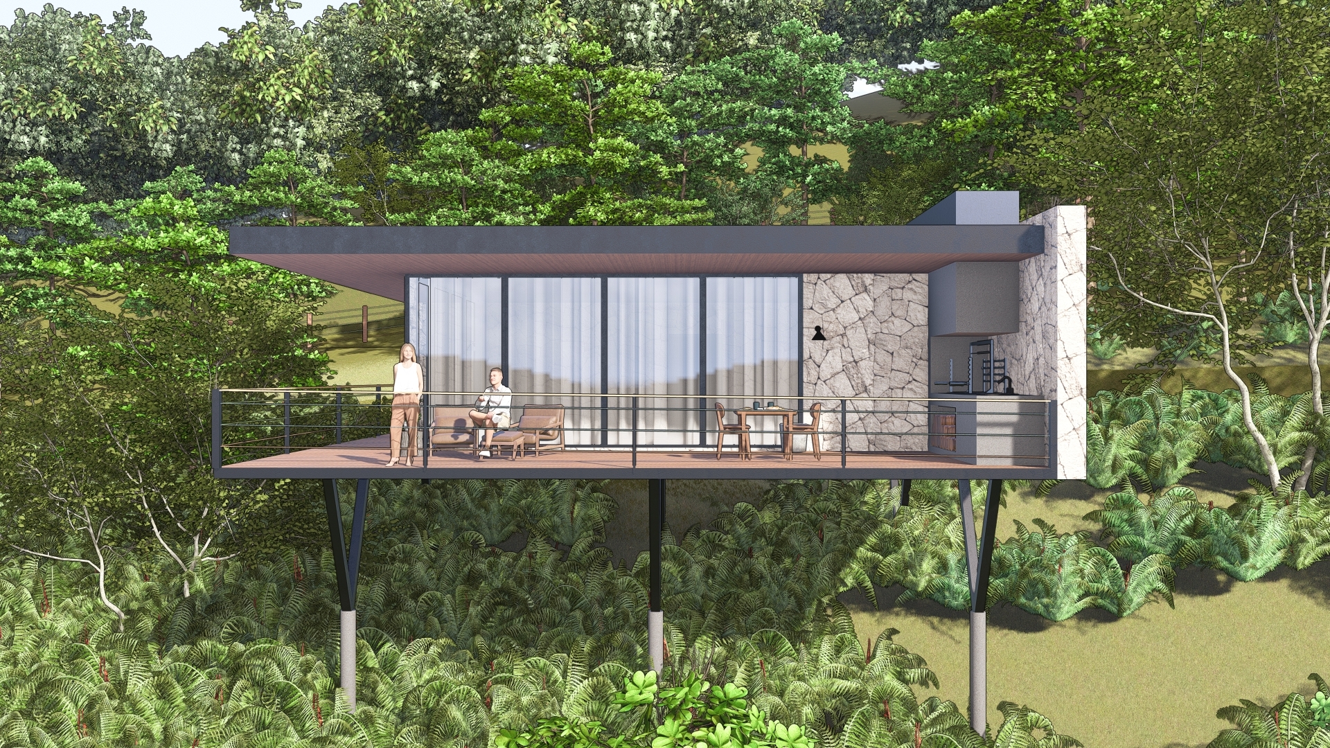 Wineyard Villa - cabana 01 Cabana 01 de hospedagem do projeto Wineyard Villa da LEIVA Arquitetura Rural