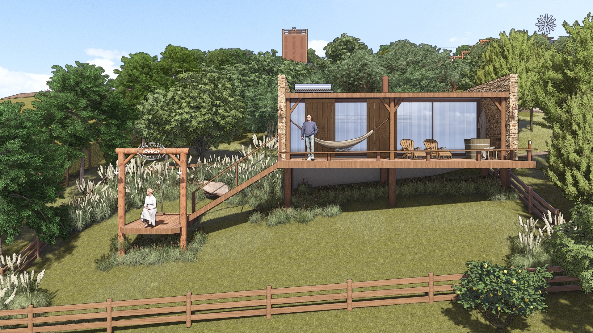 Cuesta Ranch - cabana de hospedagem 02 Cabana de hospedagem 02 do projeto Cuesta Ranch da LEIVA Arquitetura Rural