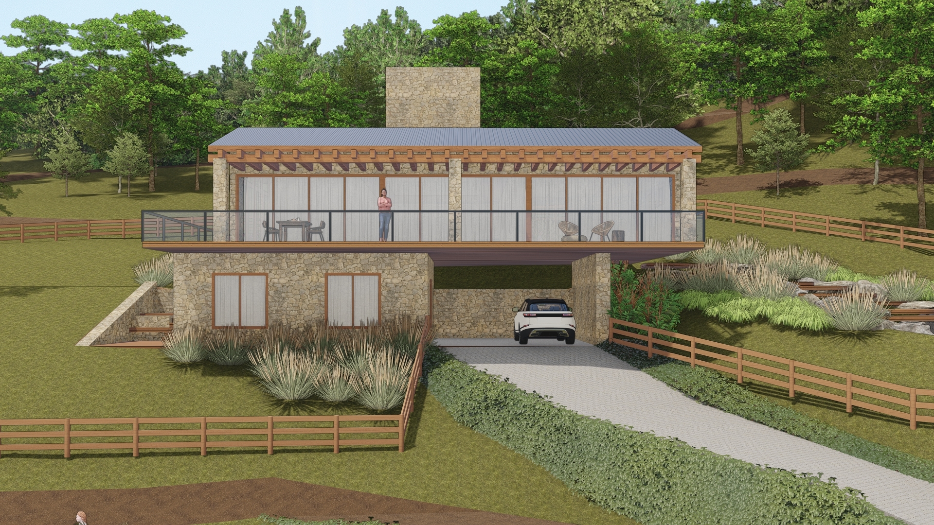 Sítio Larnou - casa principal Casa principal do projeto Sítio Larnou da LEIVA Arquitetura Rural