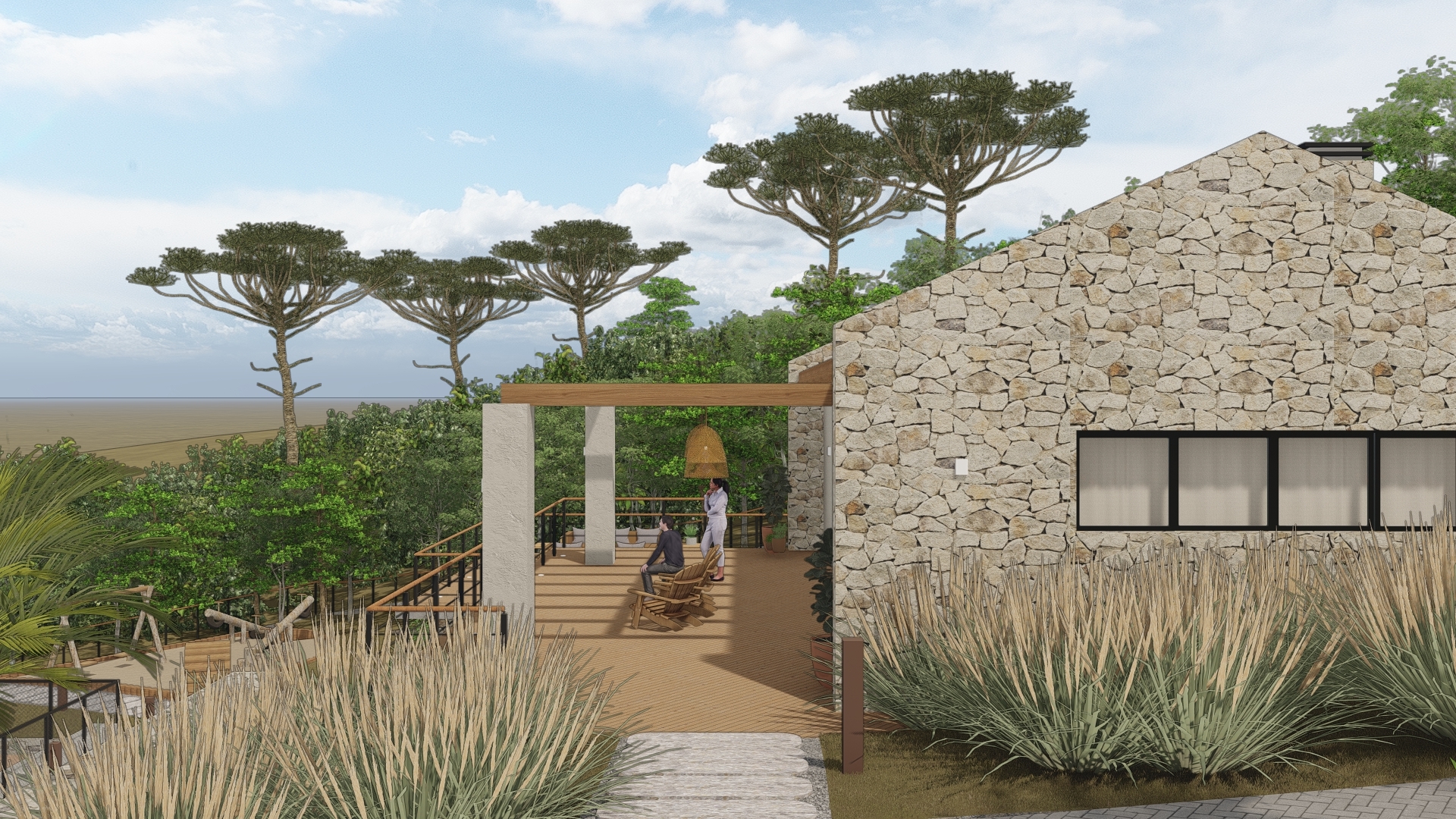 Sítio Roveda - área gourmet Varanda coberta da área gourmet do projeto Sítio Roveda da LEIVA Arquitetura Rural